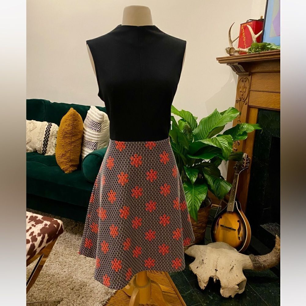 Vintage Handmade One of a Kind 1960s 1970s Mod Mock Neck Floral Print GoGo Dress - Picture 8 of 11